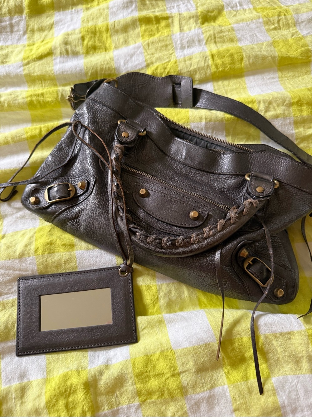 Balenciaga Dark Brown Leather Shoulder Bag